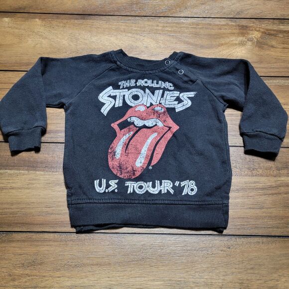 The Rolling Stones Infant Sweat Shirt Black "US Tour 78" - Size 18M - Picture 1 of 6